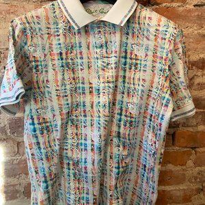 Robert Graham Muti-colored Polo Short Sleeve - Fits small